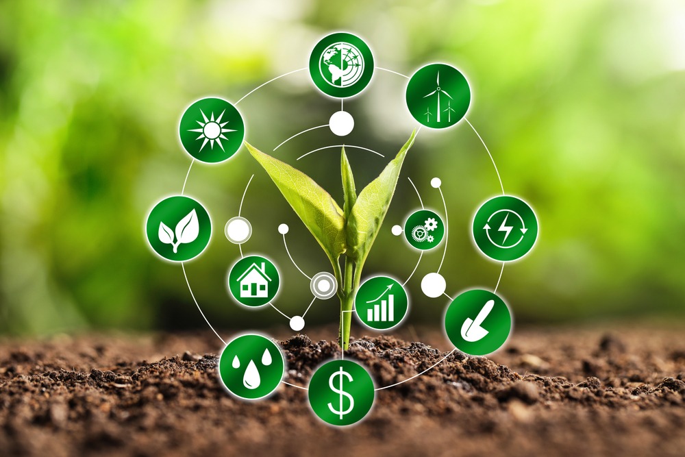 Modern,Technology,In,Agriculture.,Green,Seedling,And,Icons